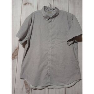 Jachs New York Shirt Men's Extra‎ Large White Navy Button Front Short Sleeve